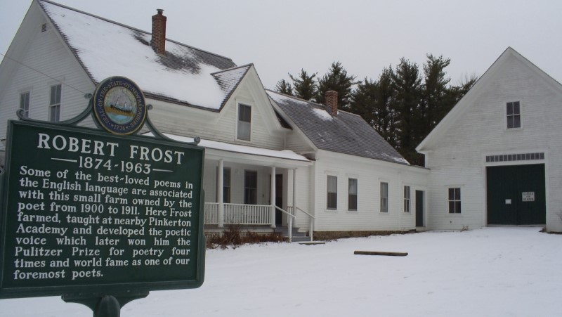 罗伯特•弗罗斯特在美国新罕布什尔州德里的农场。他于1900年至1911年在此居住，写下了很多重要作品。