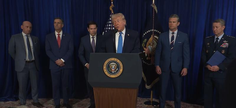 1月3日，美国总统特朗普在佛罗里达州海湖庄园举行发布会。新华社